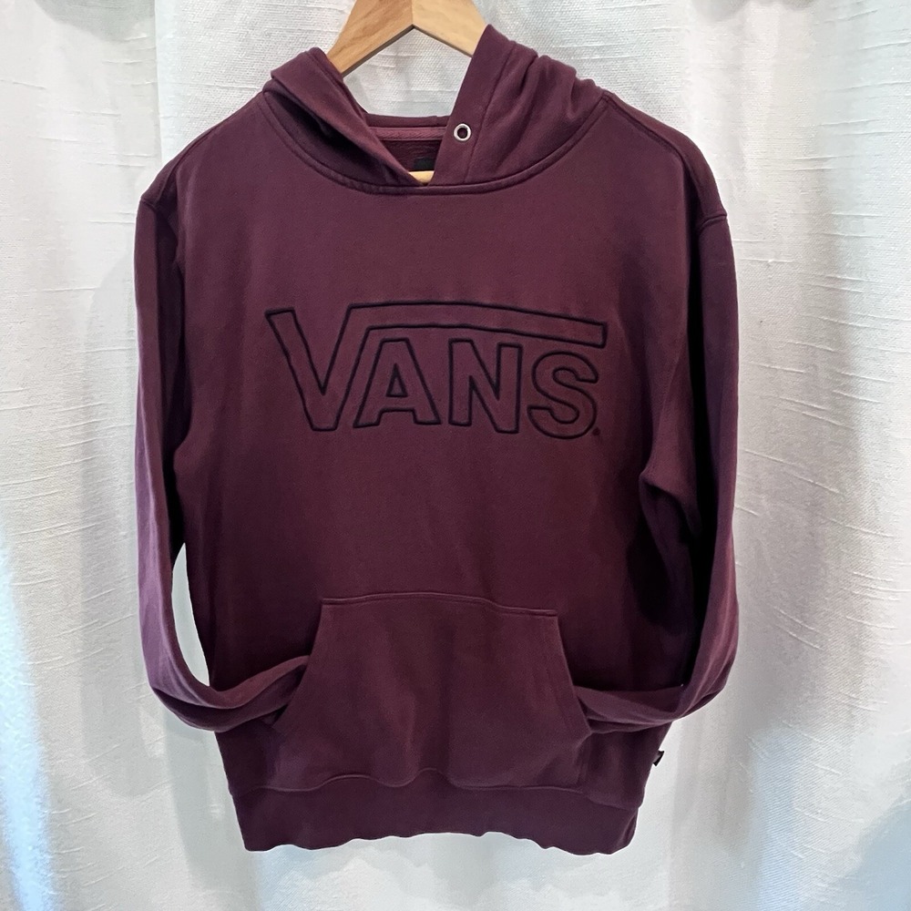 Vans Maroon Spell Out Pullover‎ Hoodie Adult Small Skate Surf Streetwear